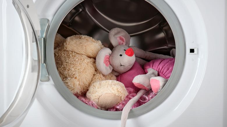 stuffed animals in washing machine