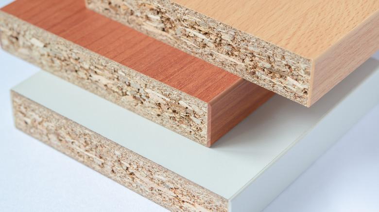 samples of particle board cabinets