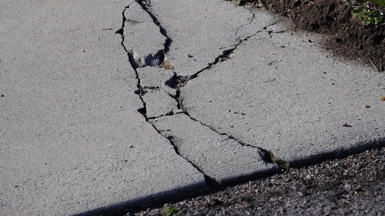 cracked concrete surface