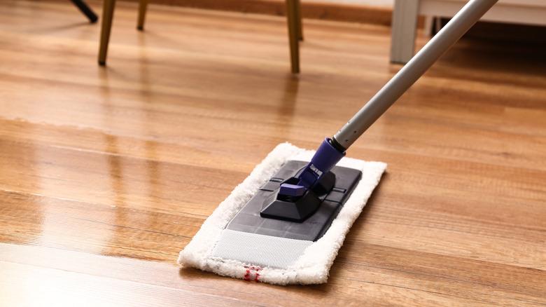 Dry mopping luxury vinyl floors