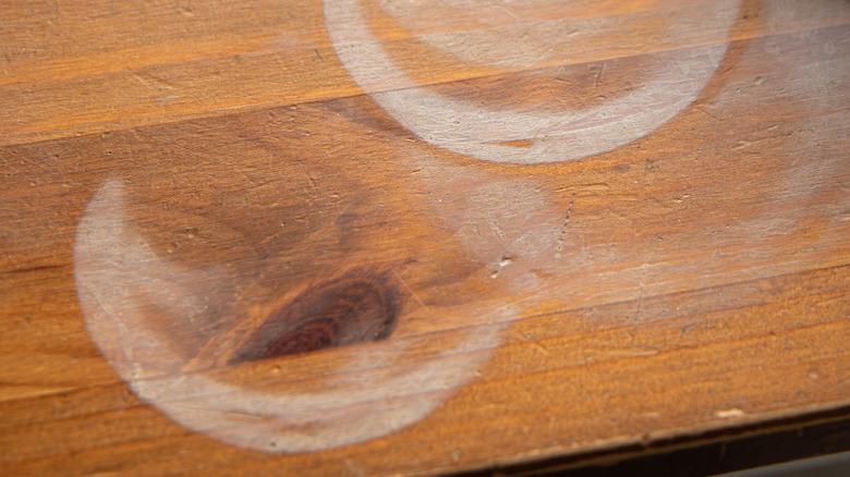 light water stains on wooden surface